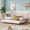 Pink, variant on COZONY Twin Metal Daybed with Trundle, Sofa Bed Frame, Durable & Heavy Duty Metal Slats, Living Room, Bedroom, Space-Saving, Max Load 500lbs, White