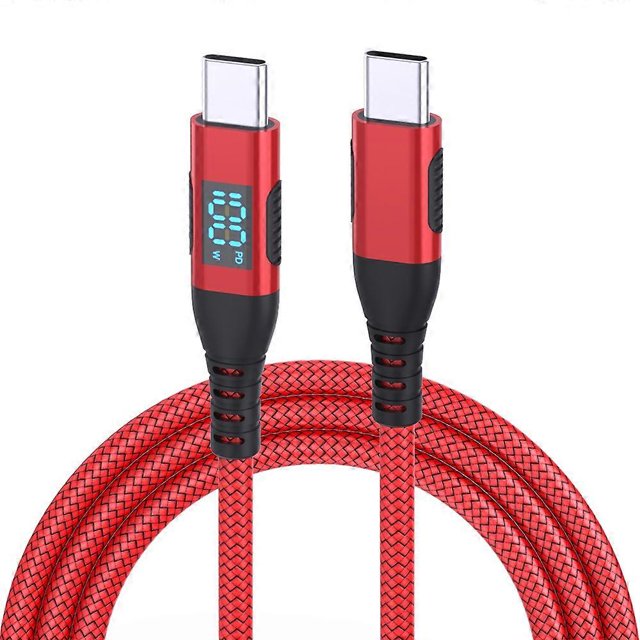 3m USB-C to USB-C Cable 100W 5A 20V Nylon Braided Phone Tablet Fast Charging Digital Display Cord -