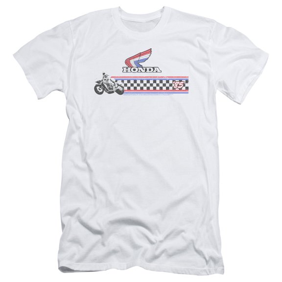 Honda 1985 Red White Blue S/S Adult 30/1 T-Shirt White
