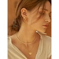 thumbnail image 5 of 18K Gold Plated Pendant Necklace Medallion Coin Heart Y Shaped Chain Toggle Necklace for Women Jewelry, 5 of 14