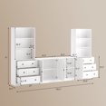 thumbnail image 2 of RichYa 4-Piece Entertainment Center with Bookshelves for TVs,TV Stand for TVs up to 60”,TV Stand Cabinets with 6 Drawers for Living Room,White, 2 of 9