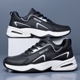 thumbnail image 4 of Men's Leather Waterproof Platform Dad Shoes Casual Walking Sneakers, 4 of 6