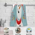 thumbnail image 4 of Watercolor Cute Snowman Hand Towels 2 PCS, Xmas Red Birds Kitchen Towel Ultra Soft and Highly Absorbent,Decorative Fingertip Face Towel for Bathroom Hotel, 28.3"x14.4", 4 of 5