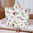 thumbnail image 5 of Pioneer Flower Floral Print Pattern Hooded Bath Towel，60"x35" for Ages 3 To 12 Kids, Quick Dry Lightweight Soft Microfiber Hood Beach Towel Cover Up for Kids, 5 of 7