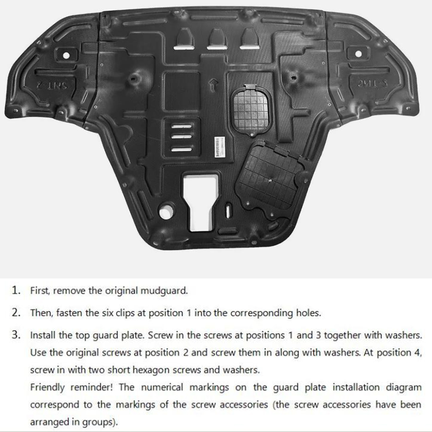 WRWolf Engine Splash Shield Fit for Hyundai Sonata 2020-2023 Engine Case Guard Under Cover Compatible with 2021 2022 Sonata Front Engine Guard Mud Flaps