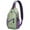 Green Christmas Tree, variant on Sling Backpack,Dark Blue Christmas Dog and Snowman Pattern Sling Bag with Water Bottle Holder,Waterproof Sling Bag for Men/Women with Headphone Jack for Hiking,Travel