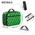 thumbnail image 6 of Green and Black Wavy Checkered Insulated Lunch Bag Teens,Bento School Lunch Bag for Teens for Work,Picnic or Travel 10.6x7.7x4.3 Inches,12 Can Capacity, 6 of 6