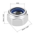 thumbnail image 2 of Tuercas de bloqueo hexagonales con inserto de nylon M16 x 2mm, acero inoxidable 304, 2 piezas, 2 of 5