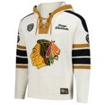 thumbnail image 2 of Men's-'47 Chris Chelios Cream Chicago Blackhawks Blue Line Heritage Name & Number Lace-Up Pullover Hoodie, 2 of 3