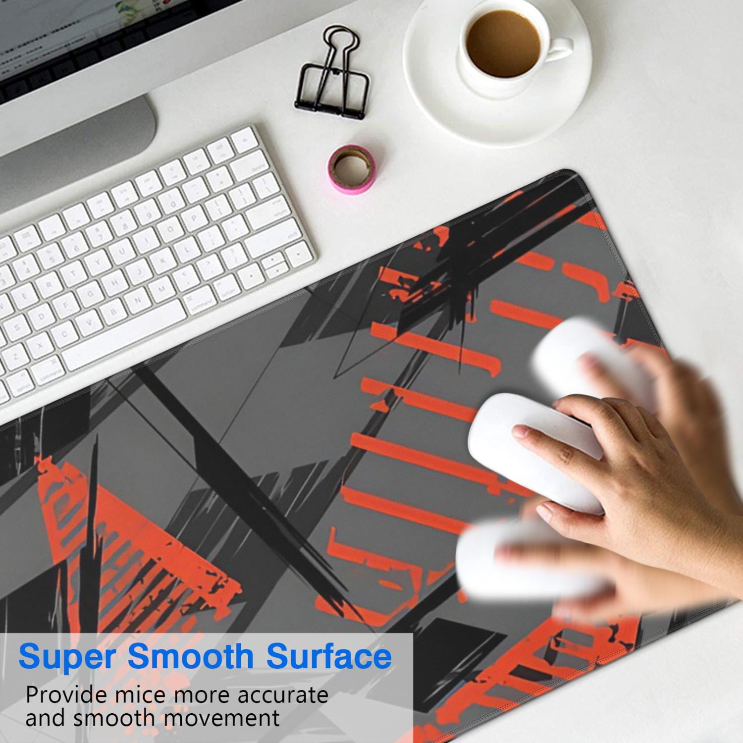Power up Your Game with Large Black Red Gaming Mouse Pad (31.5x11.8 inch) - Non-Slip Base, Stitched Edge for High-Precision Gameplay