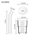 thumbnail image 4 of Vaso de agua de vidrio BLUEPOLAR de 400 ml con pajita y tapa, paquete de 2, 4 of 5