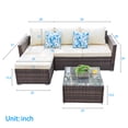 thumbnail image 4 of SUNTONE Patio Furniture Set - 5 Piece Outdoor Conversation Set,All Weather Patio Sectional Sofa Set, Brown / Beige, 4 of 5