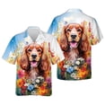 thumbnail image 3 of Welcome Spring Summer Cocker Spaniel Portrait Flower Blue Sky Hawaiian Shirt Breathable Summer Unisex Merch Cockers Dog Lover Gifts - 12001, 3 of 6