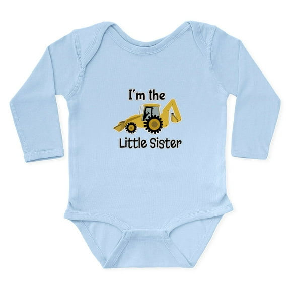 CafePress - Little Sister Backhoe I'm The Little Sister Body S - Long Sleeve Cotton Baby Bodysuit