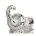thumbnail image 4 of 6", 7"H Silver Porcelain Ceramic Elephant Sculpture, by DecMode (2 Count), 4 of 8