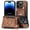 Brown, variant on Allytechgroup Wallet Cards Holder Case for Apple iPhone 17e 16e with Ring Holder, Premium PU Leather Retro Hand Wrist Stand Shockproof Compatible with Car Mount - Purple