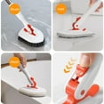 thumbnail image 6 of Vxdvou Tub Tile Cleaner Brush with Long Handle, Flexible Head for Shower, Bathtub, Toilet & Kitchen Floor Cleaning, 3 Brush Heads for Multiple Surfaces, 6 of 9