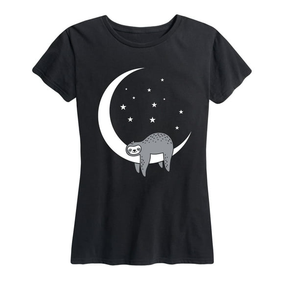 Instant Message - Sleeping Moon Sloth - Women's Short Sleeve Graphic T-Shirt