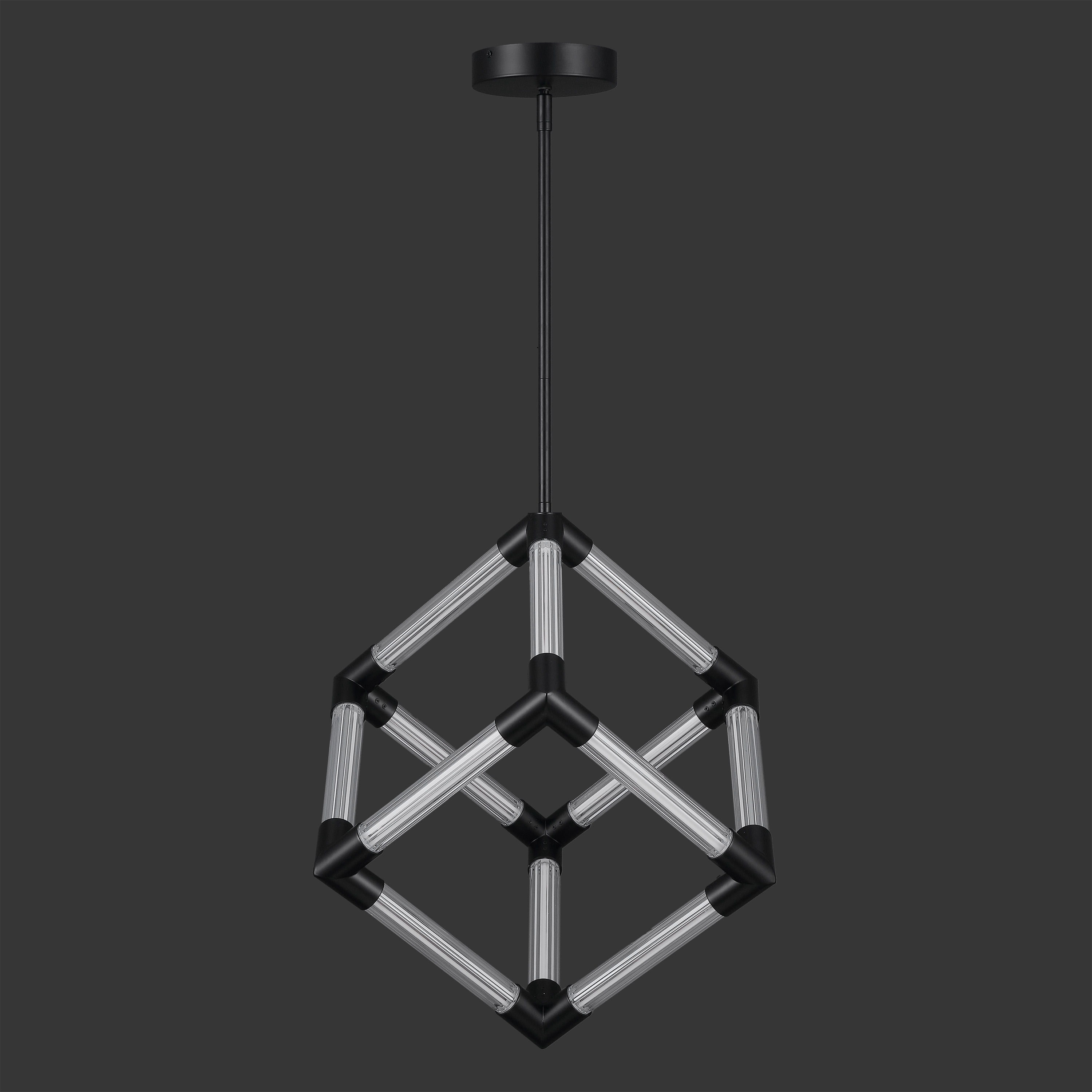 Safavieh Couture Sheila Acrylic Cube Pendant Light, Black/Clear