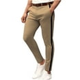 thumbnail image 2 of cllios Prime Clearance Mens Skinny Dress Pants Color Block Stripe Stretch Slim Fit Flat-Front Pencil Pants Casual Business Office Lounge Trousers, 2 of 6