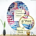 thumbnail image 3 of Designart "Waves of Mystic Aura in Pink I" Abstract Maze Round Wall Mirror - Oval Printed Decorative Mirror - Multiple Color Options, 3 of 5