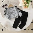 thumbnail image 2 of WRKEKC Toddler Girls Fall Winter Outfits Crew Neck Floral Embroidered Long Sleeve Top and Flared Pants 2 Piece Set for Kids 6 Months - 3 Years, 2 of 8