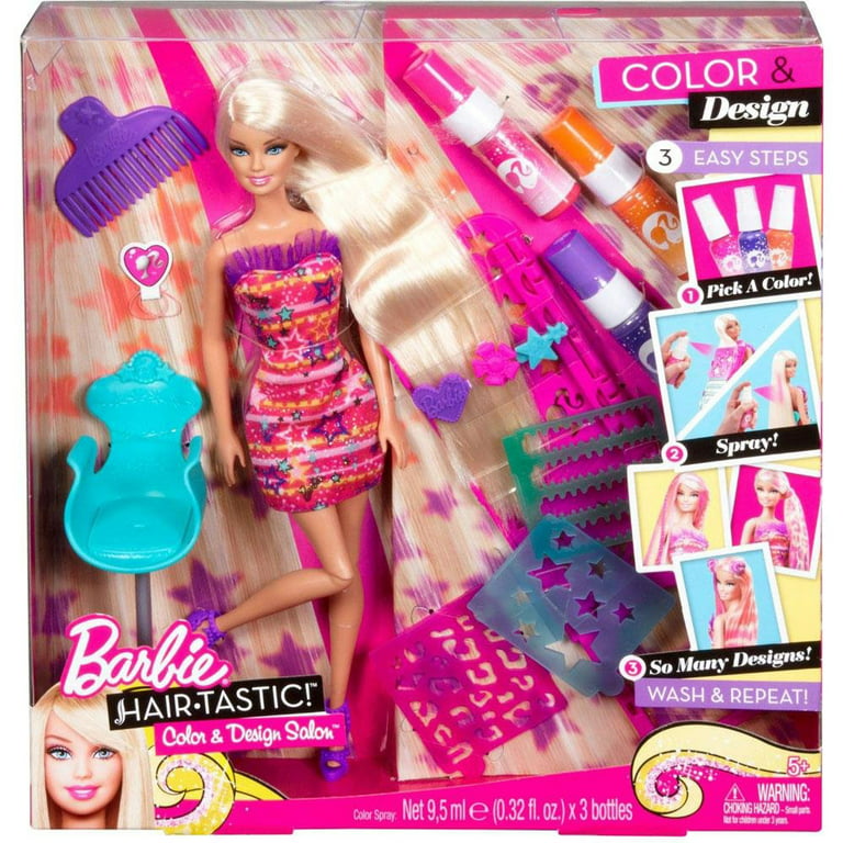 Barbie Hairtastic! & Design Salon Doll - Replacement Colors Walmart.com