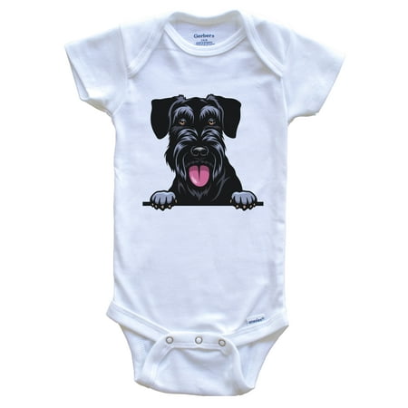 

Giant Schnauzer Dog Breed Cute One Piece Baby Bodysuit 0-3 months white