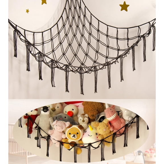 Toy storage hammock for cuddly toys - Teddy bear storage - Storage net for cuddly toys - Children's room decoration