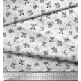 thumbnail image 3 of Soimoi White Rayon Fabric Teddy Bear & Leaves Kids Print Fabric by the Yard 42 Inch Wide, 3 of 3