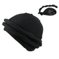 thumbnail image 2 of Turban pour Hommes Turban Vintage Twist Head Wraps pour Hommes Extensible Modal et Satin Turban Foulard Attache pour Cheveux Portable Confortable Respirant Randonnée, 2 of 18