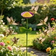 thumbnail image 4 of MMJ Bird Feeder Iron Ground Stake Bird Bath Bowl Outdoor Garden Courtyard Decoration 25.2x4.33in, 4 of 8