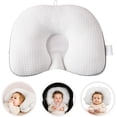 thumbnail image 3 of Almohada de viaje portátil para bebés, almohada ajustable para la cabeza y el cuello del bebé, soporte para asiento de coche, diseño ergonómico suave y transpirable, color blanco., 3 of 5