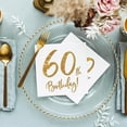 thumbnail image 2 of 60th Birthday Party Paper Napkins x 20 White and, 2 of 3