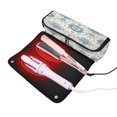 thumbnail image 3 of Hair Tool Organizer Bag with Heat Resistant Mat Removable Travel Storage Case for Hot Air Brushes Curling Irons Elegant and Timeless Blue Flower, 3 of 8