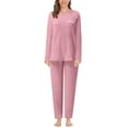 thumbnail image 3 of DuoJiaJ Warm Pajamas For Women Fuzzy Pajama Sets Cozy Fleece Oversized Pullover Pants Sets Loungewear 2 Piece Women's Pajamas Sets Watermelon Red, 3 of 4