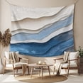 thumbnail image 2 of Blue Ombre Small Tapestry for Bedroom Wall Hanging Tapestry, Modern Wave Abstract Art Ceiling Backdrop Tapestries Poster Blanket Wall Decor for Teens Room Living Room Dorm 23" x 28", 2 of 8