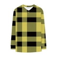 thumbnail image 5 of QUNYINEY Plus Size Tshirts for Women Plaid V Neck Long Sleeve Tops Pullover Loose Fit Graphic Tees, 5 of 5