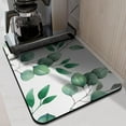 thumbnail image 2 of Versatile Sage Green Leaves Design Dish Drying Mat - High Absorbency and Large Size - Ideal for Kitchen Counters & Coffee Bars, 2 of 7