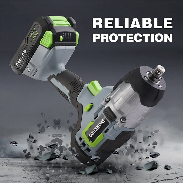 WORKPRO 20V Compact Powerful Cordless Impact Wrench with 1 2 inch 2.0Ah Li ion Battery Fast Charger and Belt Clip Walmart