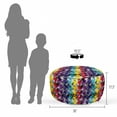 thumbnail image 4 of Colorful Pouf Cover with Zipper, Diagonal Geometrical Houndstooth Pattern in Rainbow Colors on Grey Background, Soft Decorative Fabric Unstuffed Case, 30" W X 17.3" L, Multicolor, by Ambesonne, 4 of 5