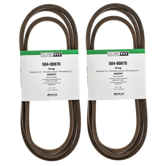 SureFit Deck Drive Belt for Scag 483647 SWZV48A Pro-V Walk-Behind Mower 48" 2PK