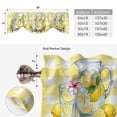 thumbnail image 6 of Tie Up Valance Curtain for Kitchen, Summer Lemons Glass Cup Rod Pocket Short Curtains Adjustable Tie-Up Shade Valances, Yellow White Check Window Treatment for Bathroom Living Room Bedroom, 6 of 9