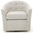 thumbnail image 2 of Fox Hill Trading Marissa Traditional Fabric Tufted Swivel Chair in Heather Gray, 2 of 5