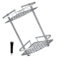 thumbnail image 2 of Canasta de esquina Estante de almacenamiento de aluminio para baño Organizador de cocina de perforación libre montado en la pared, Mate Scienceny HA004468-01B, 2 of 6