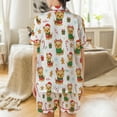 thumbnail image 3 of Lotusprinthandmade Yorkshire Terrier Dog Christmas All-over Print Satin Short-Sleeve Pajamas Set (No Pocket) (XL), yorkshire terrier dog pajamas, yorkie dog christmas sleepwear, 3 of 7