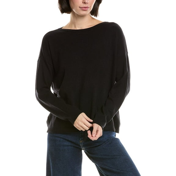 Vince Camuto womens Rolled Edge Trim Top, l, Black