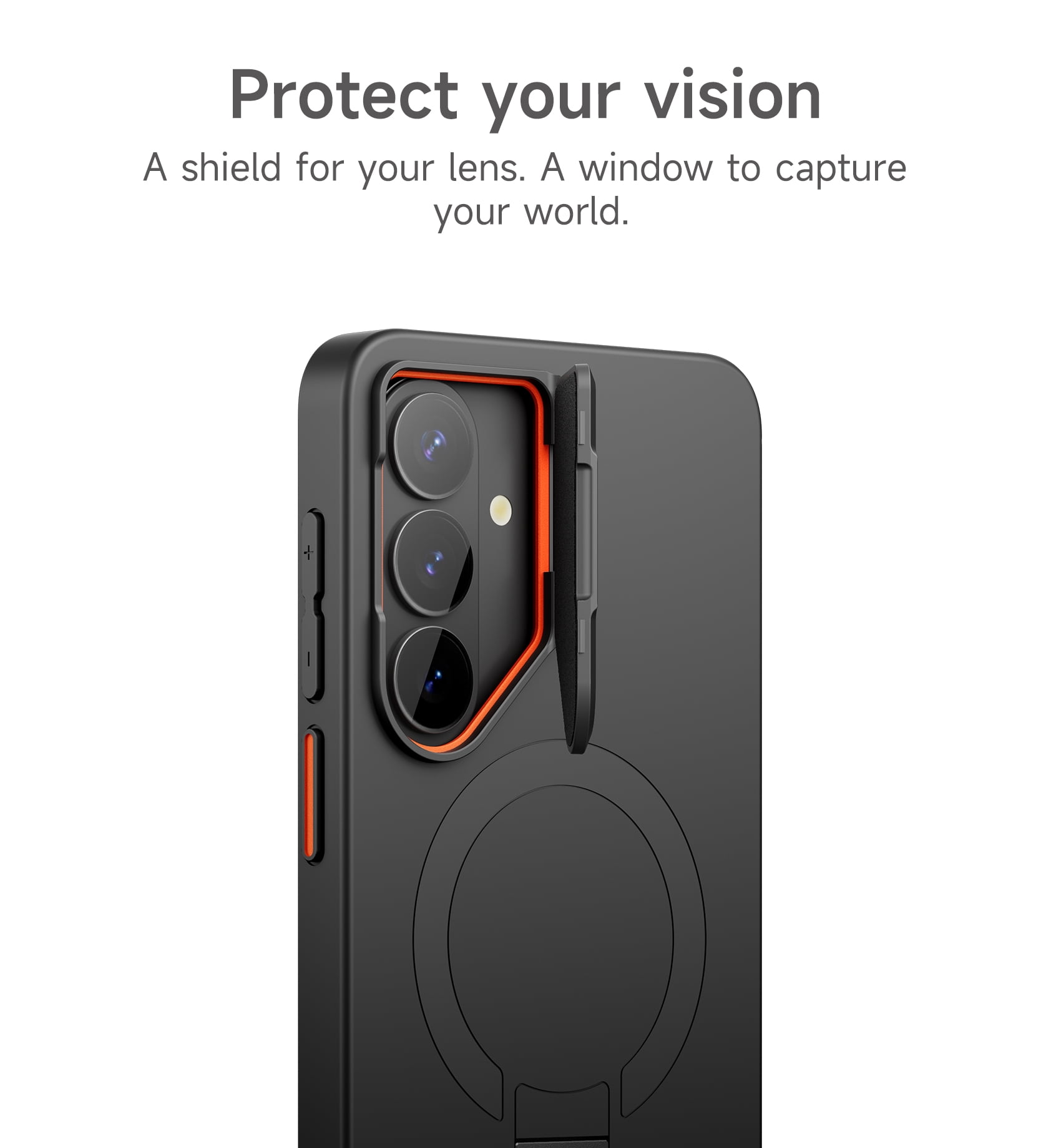SURITCH for Samsung Galaxy S26 Phone Case, Magnetic Protective Cover with Camera Cover and Adjustable Metal Kickstand for Galaxy S26, Black