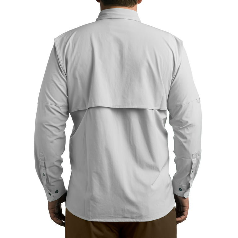 Whitewater Lightweight Moisture Wicking Long Sleeve Fishing Shirt with UPF  50 (Glacier Grey, Medium)