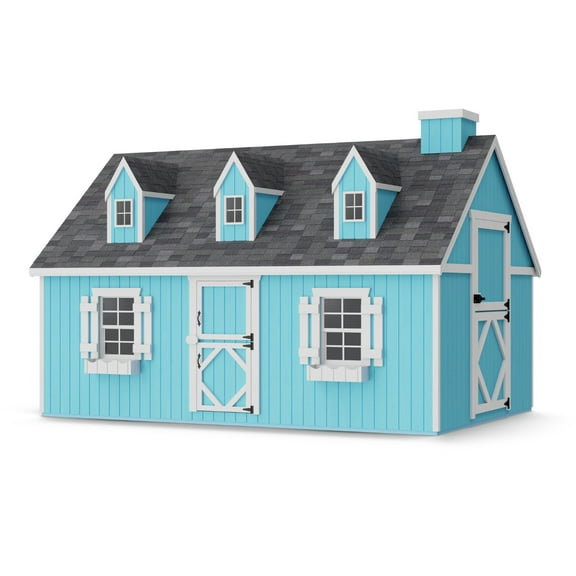 Little Cottage Co. 8x12 Cape Cod Playhouse with Floor, Outdoor Wood Do-It-Yourself Kit